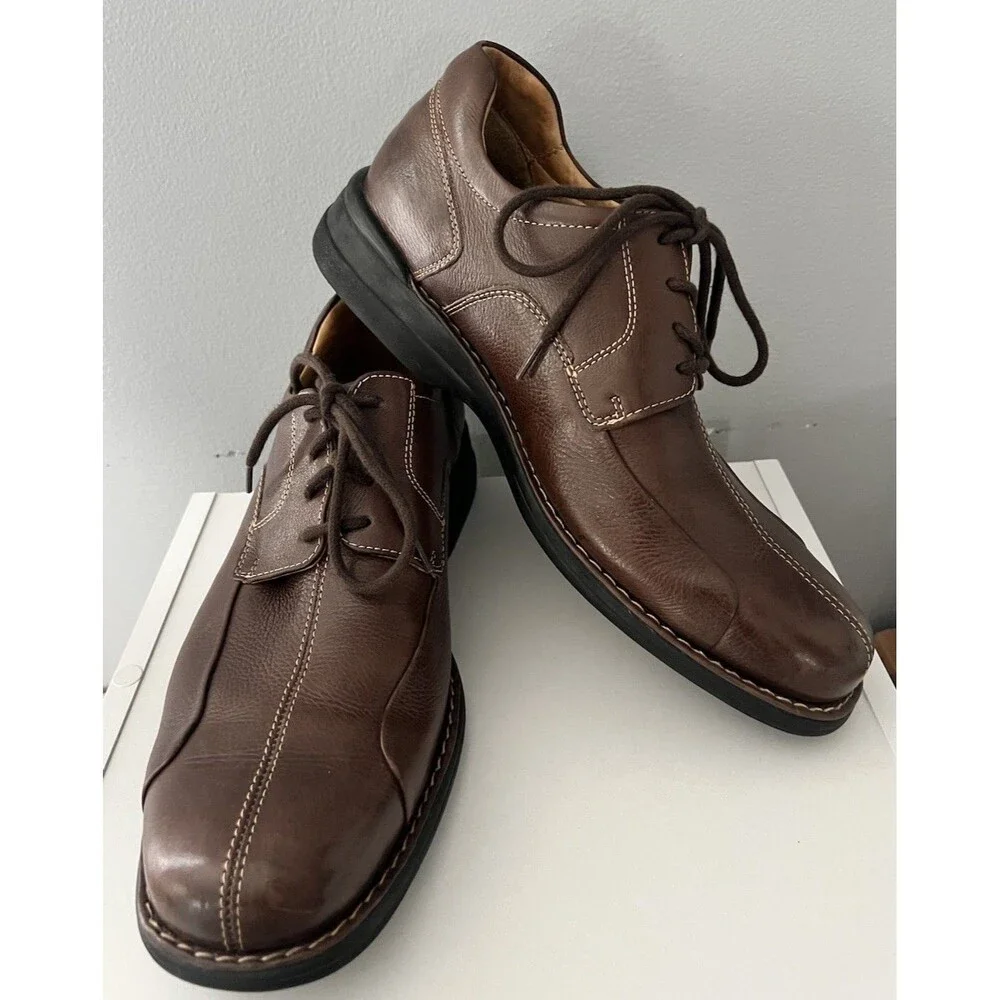 Johnston & Murphy Shuler Bicycle Men’s Brown Sheepskin Oxford Shoes Size 8.5M